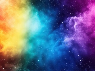 Poster - Abstract Colorful Nebula with Stars in Deep Space Cosmic Background
