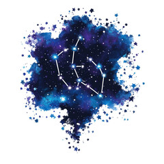 Poster - Celestial constellation art, space nebulas background and cosmos starfield