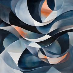 Fototapete - An abstract composition featuring smooth bends and curves, creating a flowing, organic design