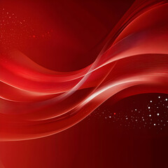 Fototapete - Abstract red background with smooth wave patterns and white dot accents
