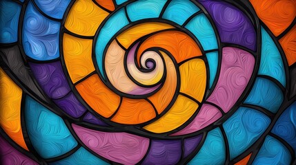 Poster - Mesmerizing Spiral of Vibrant Psychedelic Colors and Hypnotic Geometric Patterns