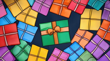 Poster - vibrant stained glass mosaic abstract geometric colorful background
