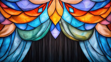 Poster - Mesmerizing Stained Glass Curtain Patterns Reveal Surreal Spiritual Essence