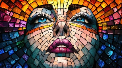 Poster - Mesmerizing Mosaic of Prismatic Patterns and Vibrant Hues in a Psychedelic Dreamscape