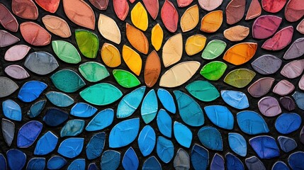 Poster - Vibrant Mosaic Texture with Captivating Geometric Patterns and Prismatic Colors