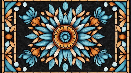 Poster - Vibrant Kaleidoscopic Floral Mandala Abstract Art Background