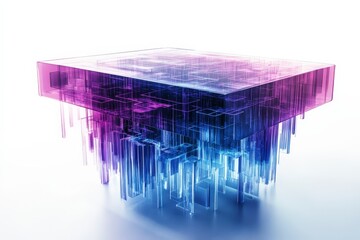 Poster - Abstract Layered Structure with Colorful Transparency and Light Effects