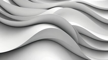 Poster - Curved white waves create a fluid and modern texture in an abstract design concept