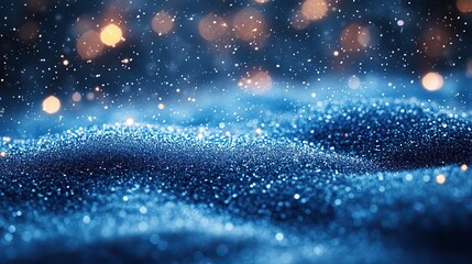 Poster - abstract blue winter background with sparkling snowflakes,shining stars for festive holiday wallpaper design