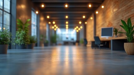 Poster - abstract blurred office interior room blurry working space with defocused effect use for background or backdrop in business concept