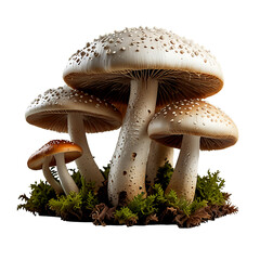Wall Mural - Vibrant Mushroom Clusters - Transparent Background PNG