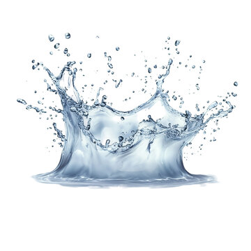 Stunning Water Splash Isolated on Black Background,