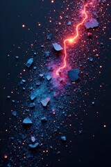 Wall Mural - shattered paper fragments on a black canvas with constellations, constellations, space