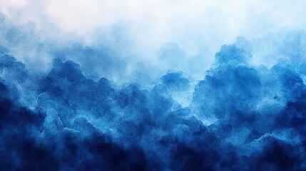 Poster - abstract watercolor paint background with gradient deep blue color,liquid fluid grunge texture for banner design