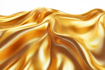 Poster - Golden Fabric Texture with Soft Waves and Shimmering Surface Detail