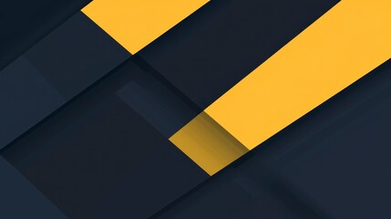 Poster - Abstract Geometric Design in Yellow and Dark Color Palette