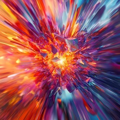 Poster - Vibrant Abstract Explosion of Colors in Dynamic Burst of Light