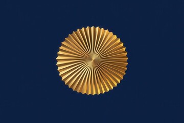 Poster - Golden Decorative Element with Radiating Sunburst Design