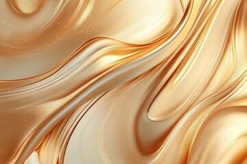 Poster - Elegant Curves of Golden Satin Material with Shimmering Texture