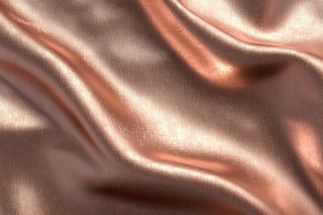 Poster - Shimmering Rose Gold Satin Fabric with Soft Fluid Texture