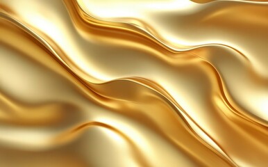 Poster - Smooth Golden Fabric Surface with Luxurious Flowing Texture