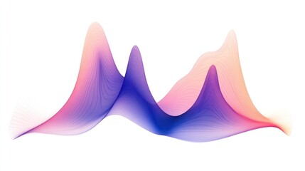 Fototapete - Abstract waveforms in gradient colors representing sound or data visualization.
