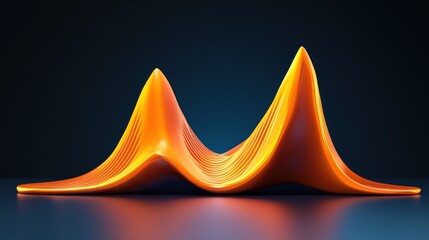 Fototapete - A vibrant, abstract 3D wave-like structure showcasing fluid dynamics and form.