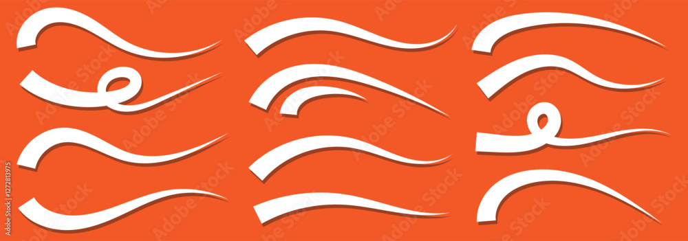 Hand lettering typography underline shapes set of vector illustration ...