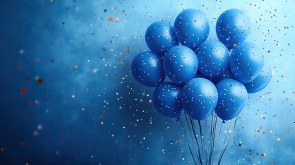 Poster - blue balloons vector illustration with festive celebration background featuring vibrant,cheerful ele