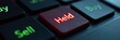 © Makaron - Close-up of a red Held key on a keyboard, symbolizing transactions and decision-making in finance or trading environments.