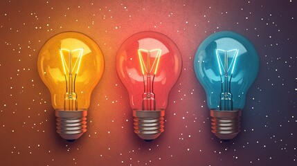 Poster - cartoon light bulb illustration with png transparent background fun,playful lighting icon for creative designs,digital projects