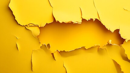 Canvas Print - Torn yellow paper with hole, abstract background texture.