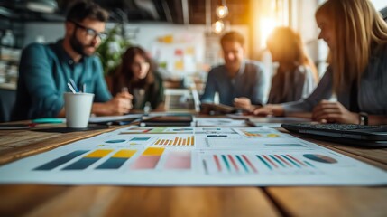 Poster - collaborative co working business team in a consulting meeting strategizing,brainstorming new business project planning for innovative growth,development