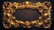 © Manatsavee - Baroque Golden Frame, Ornate Swirling Design, Classical Art, Vintage, Antique