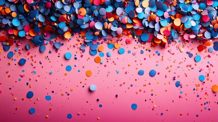 Poster - colorful confetti border frame pattern perfect for vibrant birthday party invitations or festive eve