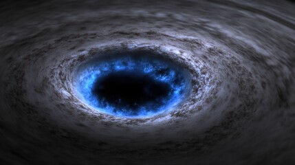 Wall Mural - Vast Cosmic Void Surrounded by Glowing Blue and Dark Nebula in the Expansive Universe