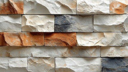 Poster - cream,white brick wall texture background brickwork,stonework flooring interior rock old pattern design stone wall background