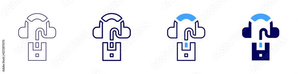 Audio guide icon in 4 different styles. Thin Line, Line, Bold Line ...