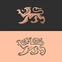 Wall Mural - Lion heraldic logo