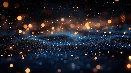 Poster - elegant blue,white glitter abstract bokeh background evoking christmas holiday festivities,winter wonderland