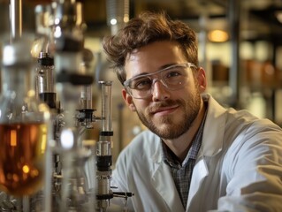 Poster - Young scientist working in a laboratory setting