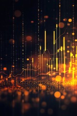Poster - Abstract representation of digital financial data with glowing graphs and vibrant light patterns, symbolizing market trends and analysis