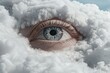 © xbzz - Surreal eye emerging from clouds ethereal landscape digital art dreamy environment close-up perspective