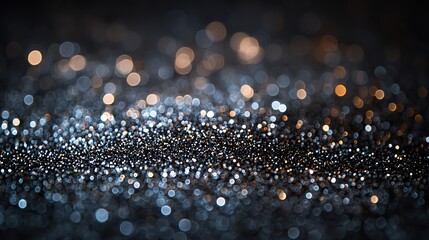 Poster - ethereal silver,white glitter light bokeh vintage aesthetic defocused illumination banner background