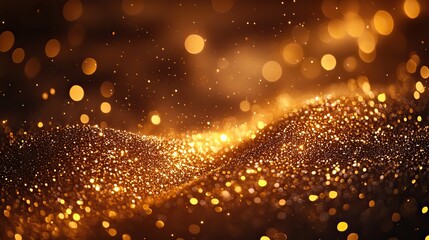 Poster - falling golden glitter particles with shimmering light effect n elegant background for celebrations events,festive designs