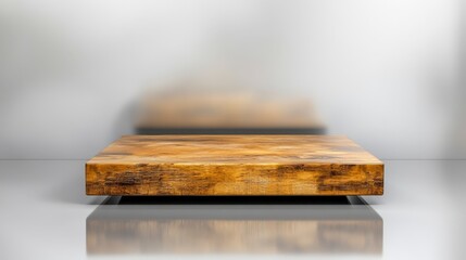 Wall Mural - Rustic Wooden Surface with Smooth Finish on Blurred Background for Culinary and Product Photography