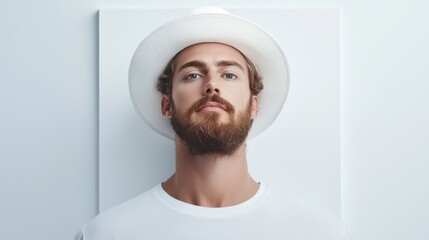Poster - An artist standing before a blank canvas, their eyes filled with inspiration as they envision the masterpiece they are about to create.