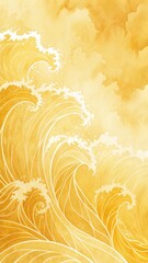 Poster - A yellow wave with a white background