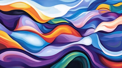 Aufkleber - An abstract representation of Wi-Fi signals in a colorful digital landscape, with vibrant lines and shapes symbolizing the flow of data and connectivity.