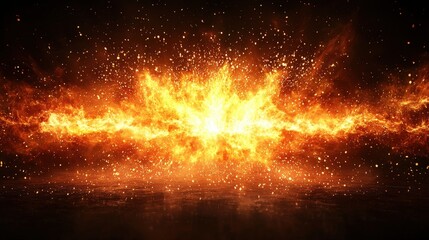 Poster - Brilliant explosion of fire and sparks capturing the essence of energy and chaos in motion